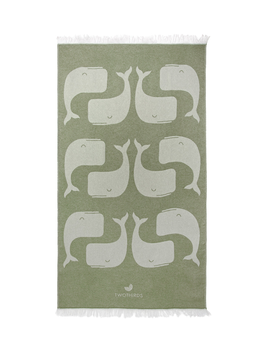 Travel Towel Big Whales - Green