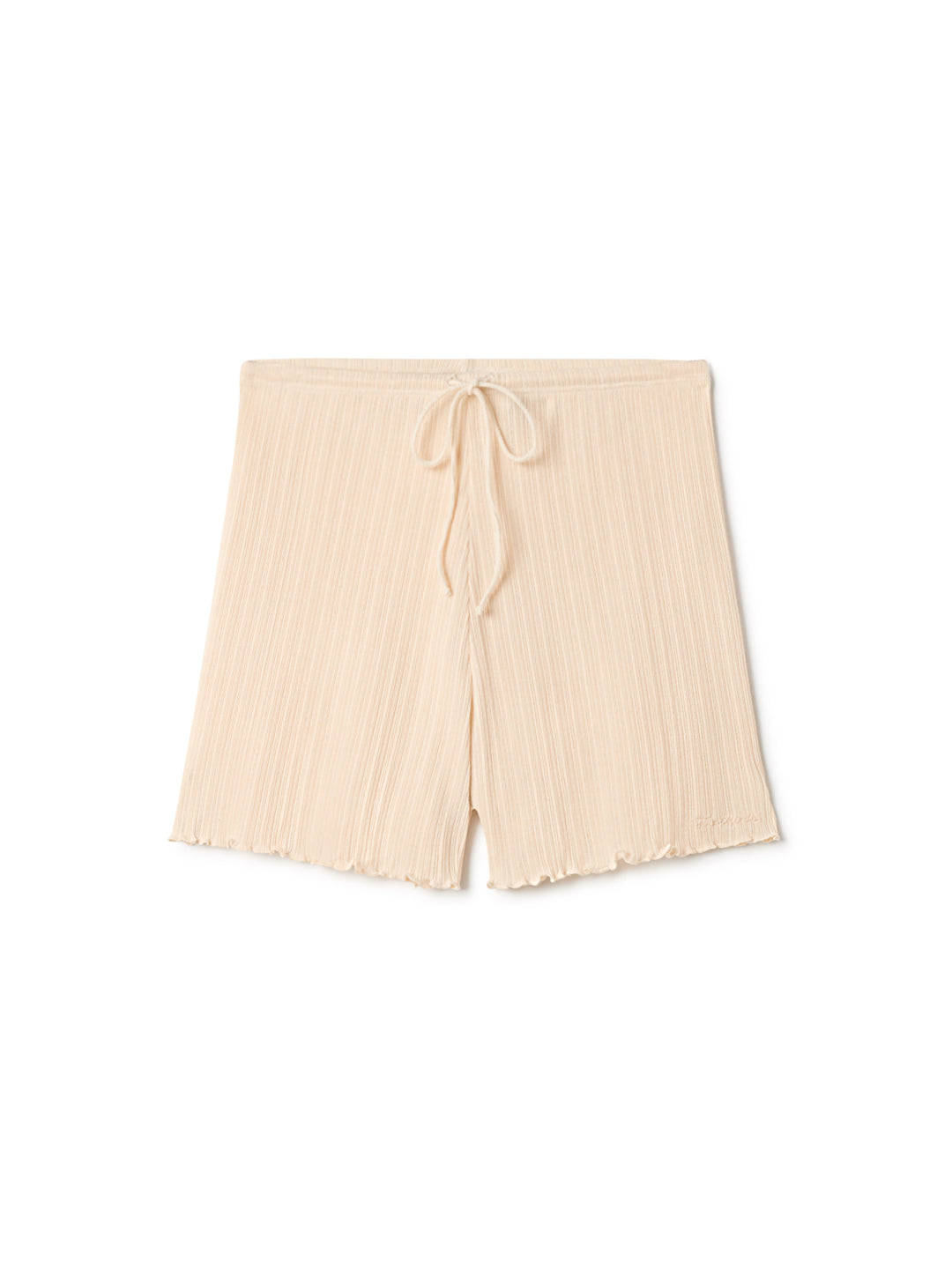 Pointelle cotton shorts - Light beige - Ladies