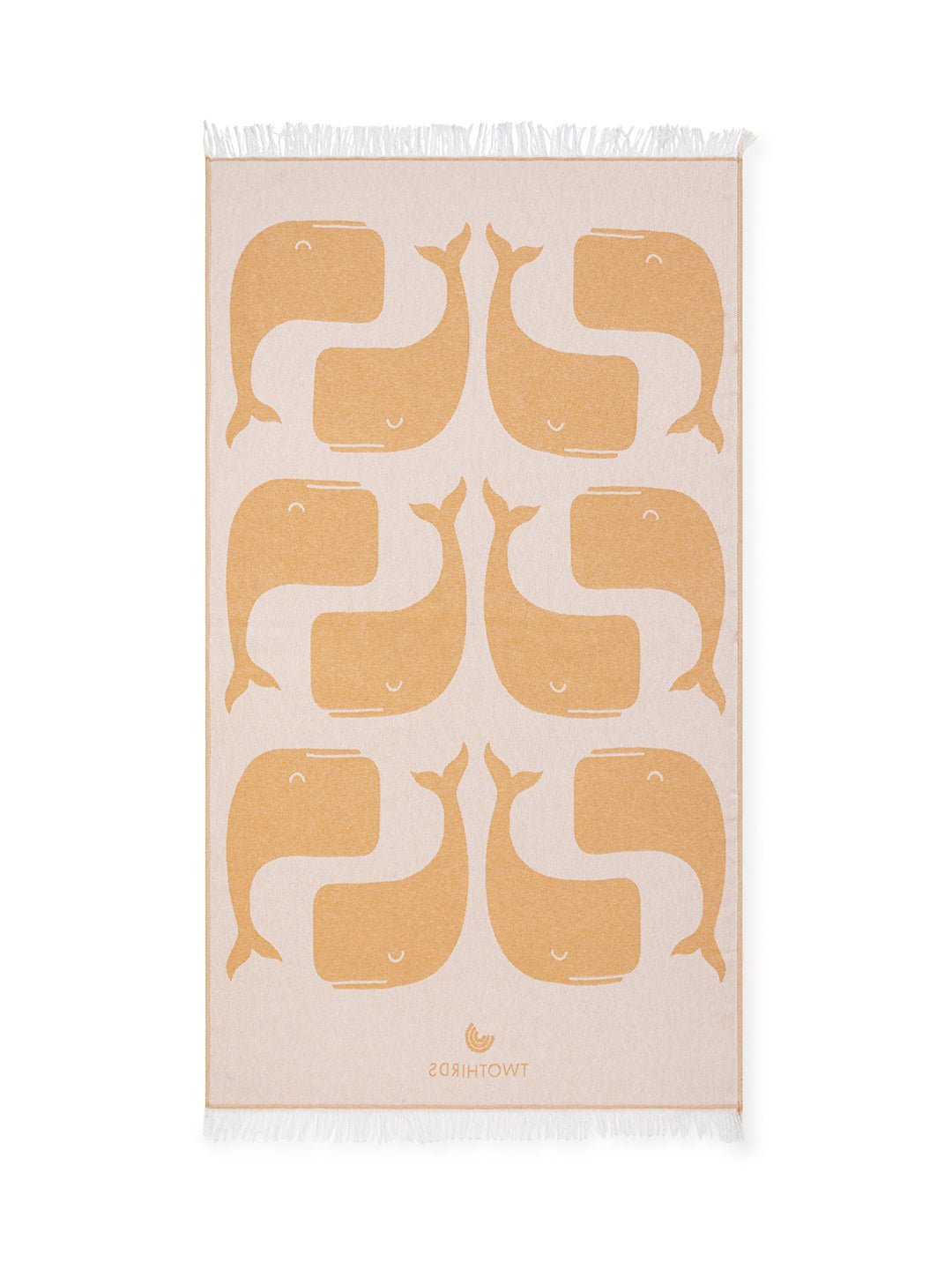 Beach Blanket - Big Whales Mustard