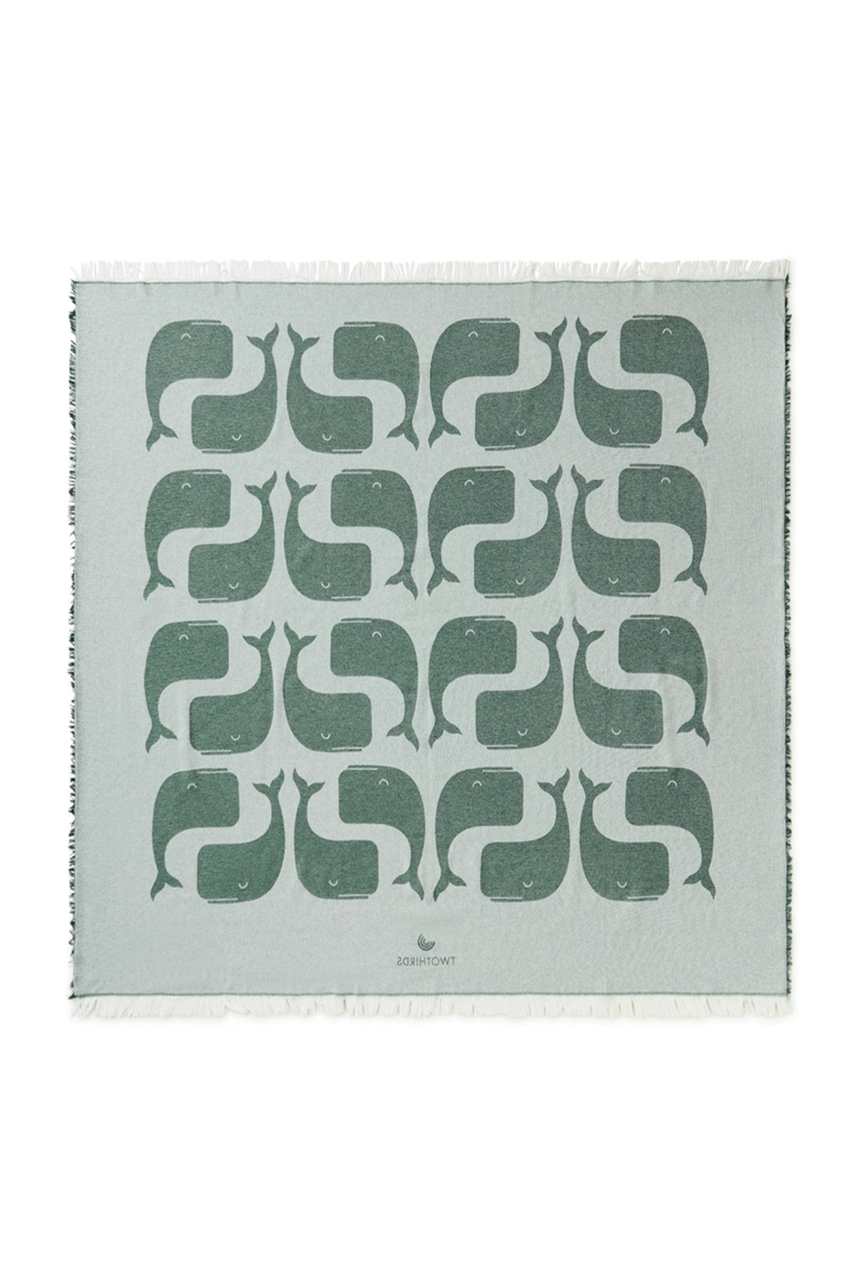 Big Beach Towel Big Whales - Green