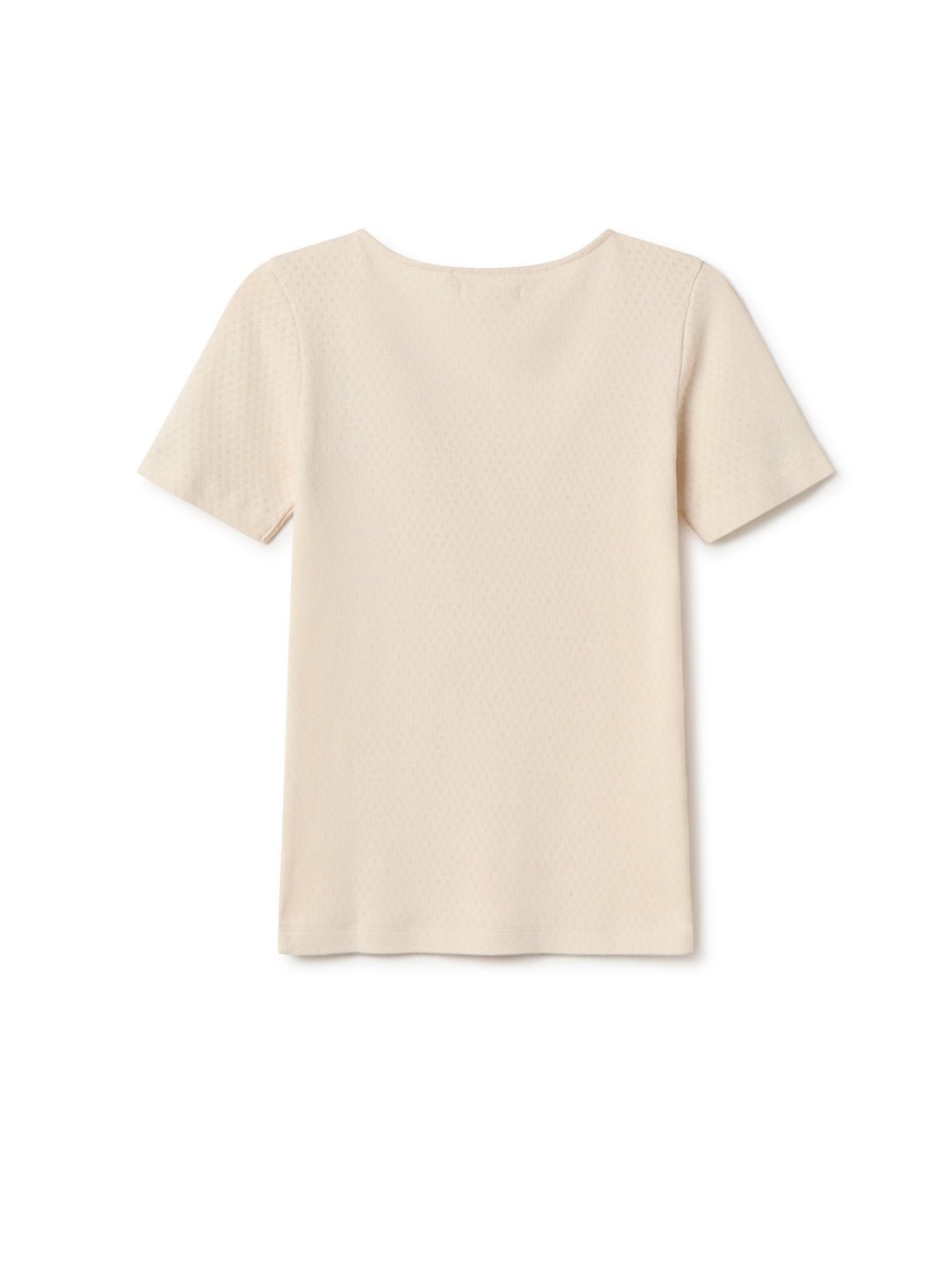 Organic Pointelle Tee - Ecru