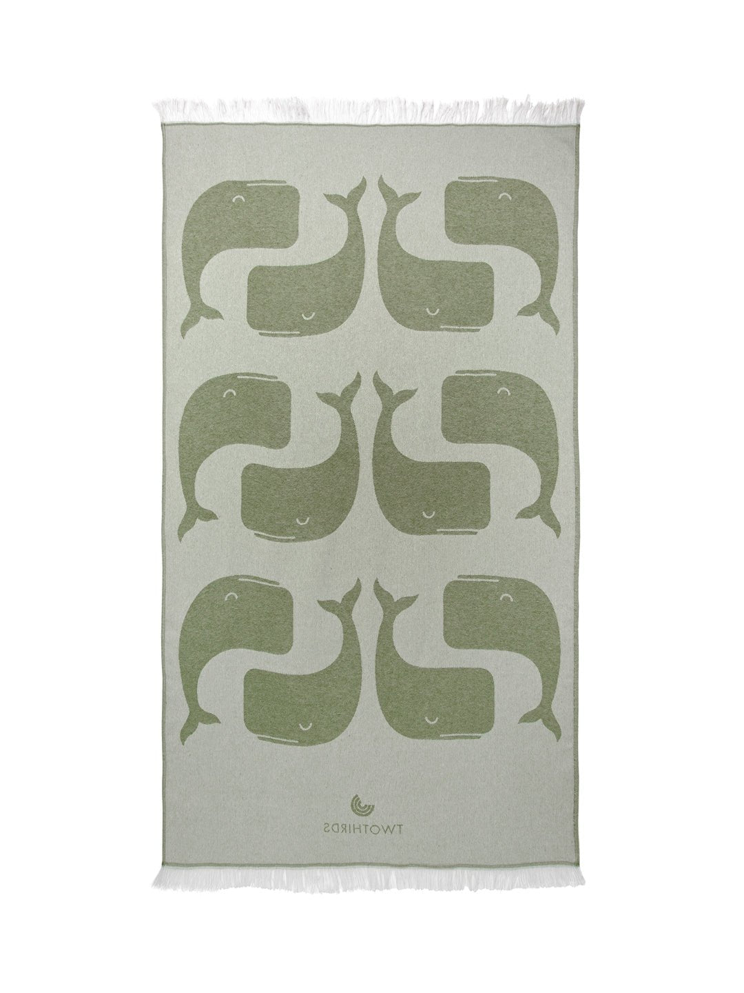 Travel Towel Big Whales - Green